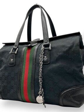 Gucci GG Canvas Leather Sherry Handbag